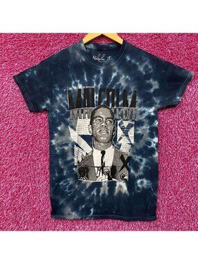 Malcolm X By Any Means Necessary Tie Dye T-Shirt Small